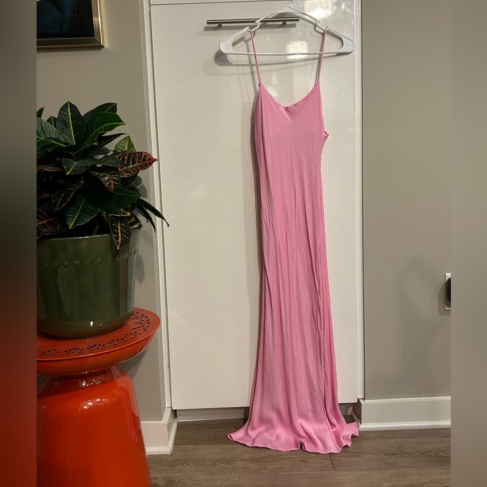 pink elegant satin dress